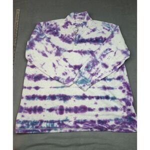 Soft Surroundings Fleece Pulllover Adult XL Purple Tie Dye‎ Soft Lightweight
